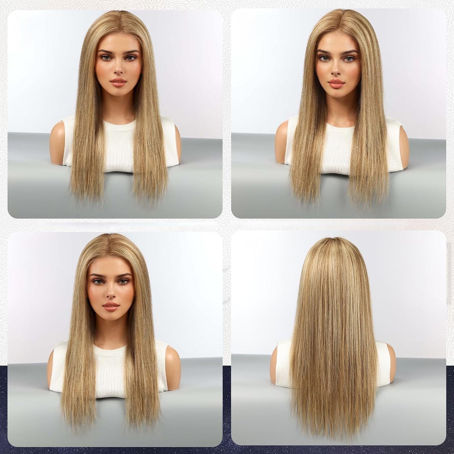 starluck Pelucas de cabello humano con encaje frontal, pelucas de c...