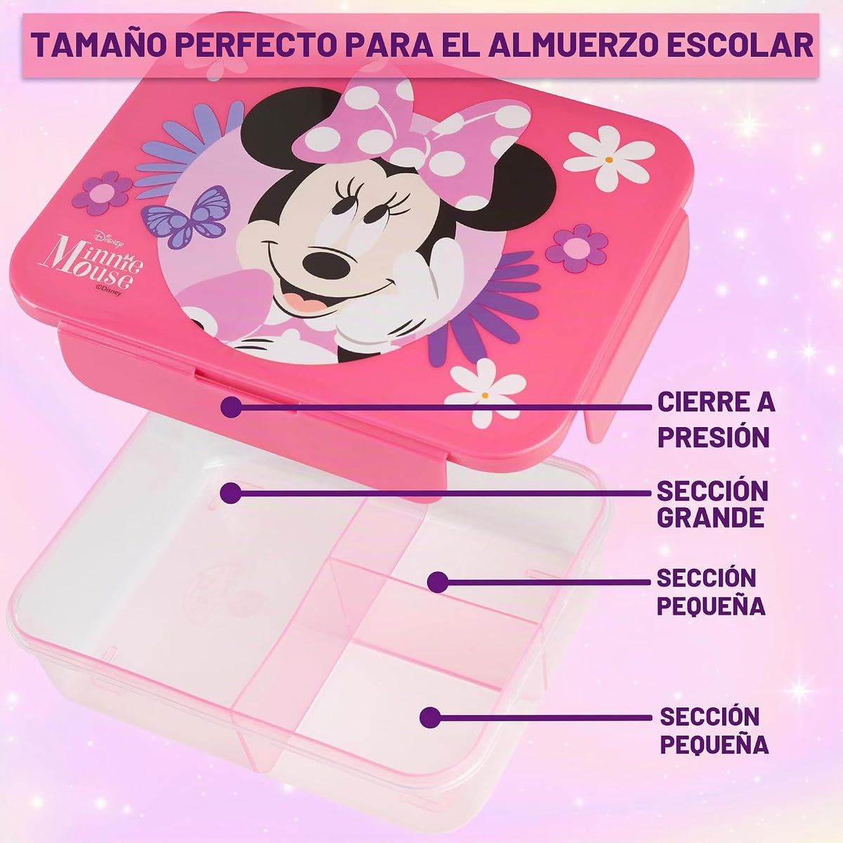 Get Trend Disney Minnie Mouse - Juego de 2 cajas de almuerzo para n...