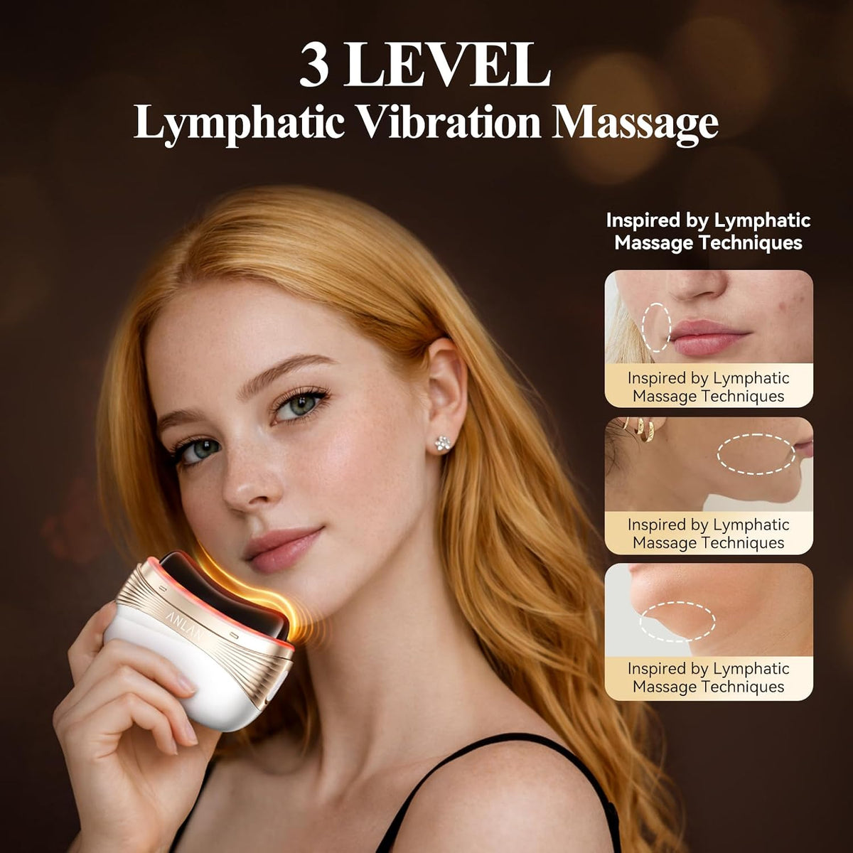 Herramienta eléctrica 2 en 1 PRO Gua Sha y peine de masaje para cue...