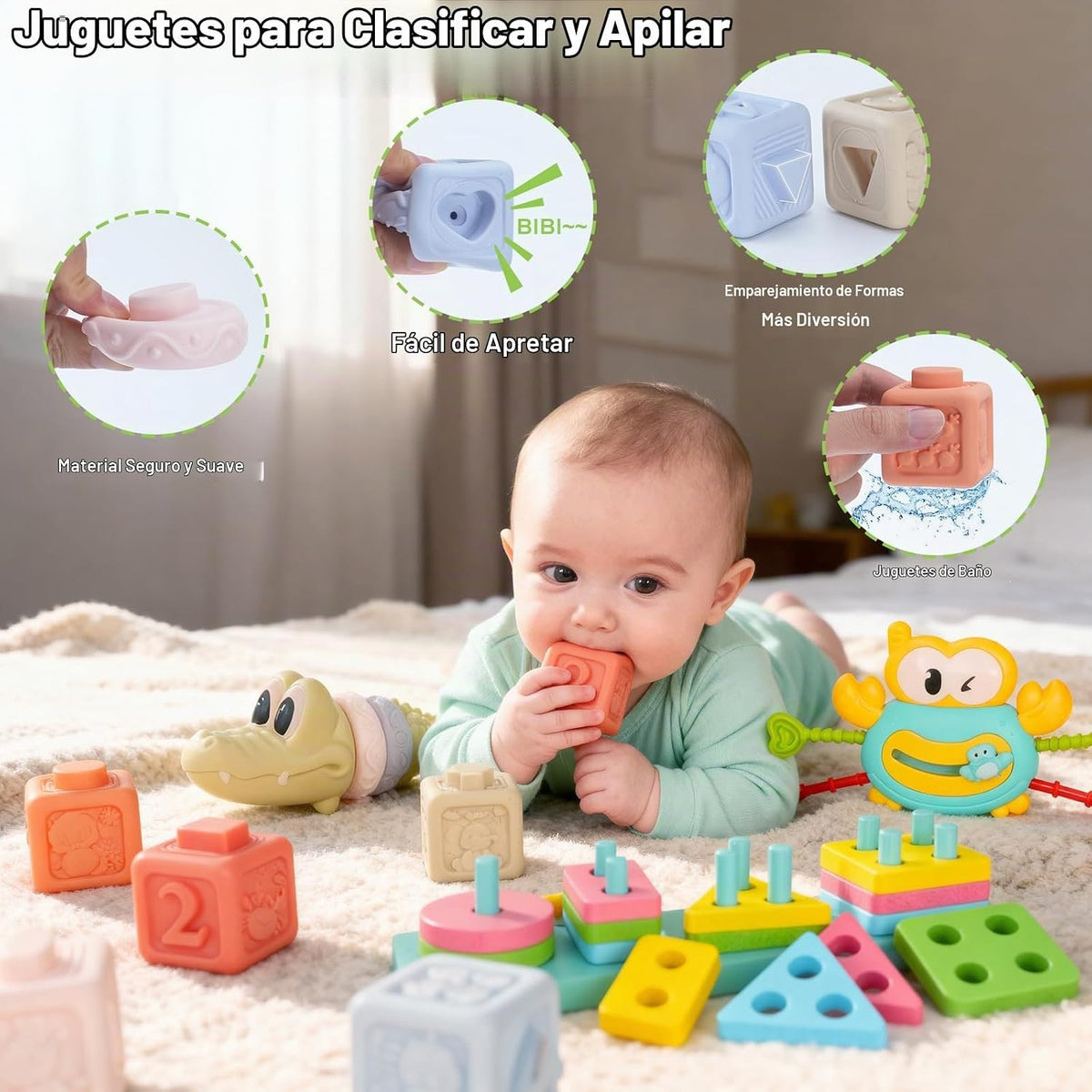 YMLGMAY Montessori Juguetes para bebés de 6 a 12 meses, juego de ju...