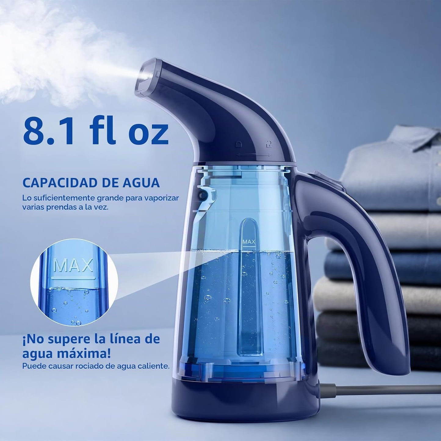 OGHom Vaporizador para ropa, vaporizador de mano para ropa, 8.1 fl...