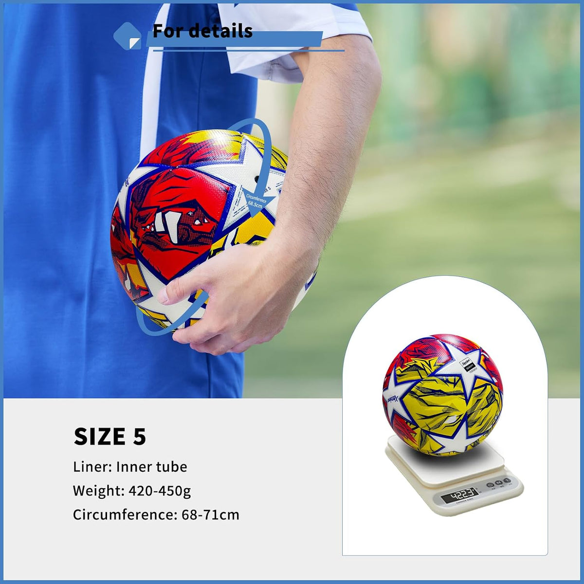 XAVOLENT Balón de fútbol profesional Tamaño 5,4 | Pelota de entrena...