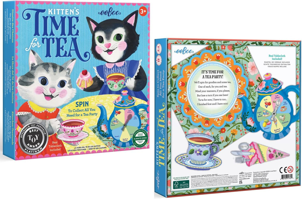 Juego eeBoo Kitten's Time for Tea Spinner, construcción de historia...