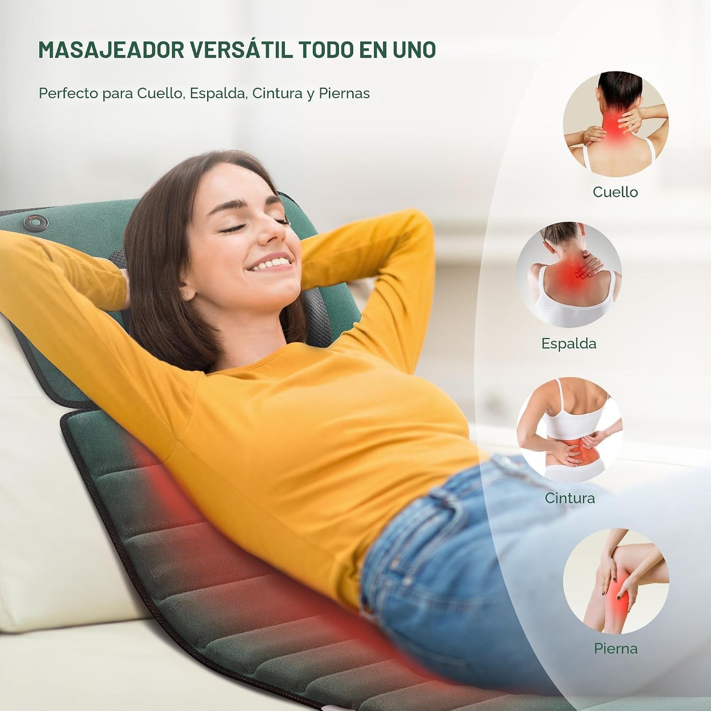 Himouta - Alfombrilla de masaje de cuerpo completo con calor, 10 mo...