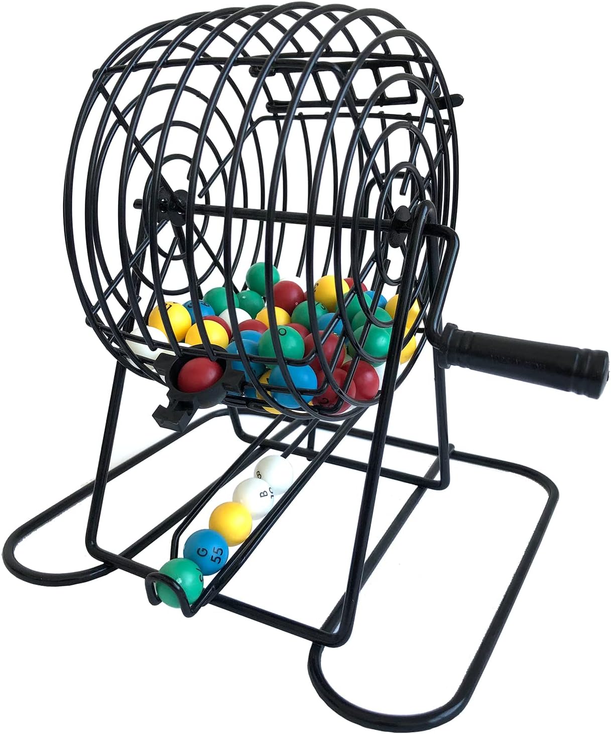 Yuanhe Juego de Bingo Deluxe - Incluye jaula de metal, 500 fichas d...