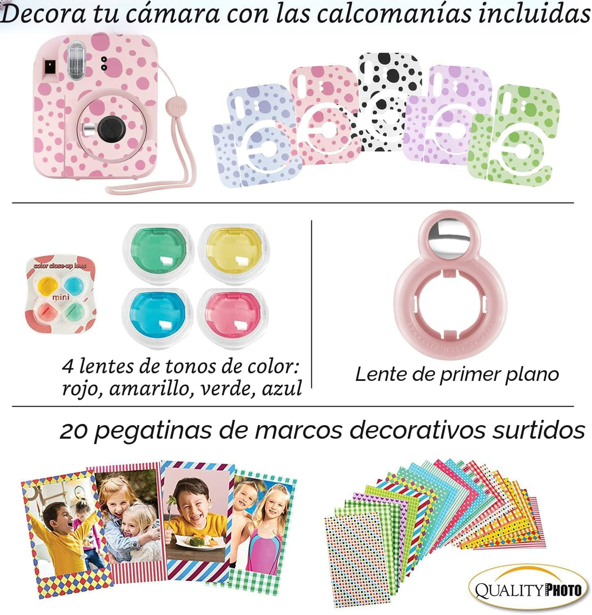 Fujifilm Cámara instantánea Instax Mini 12 + 60 impresiones fotográ...