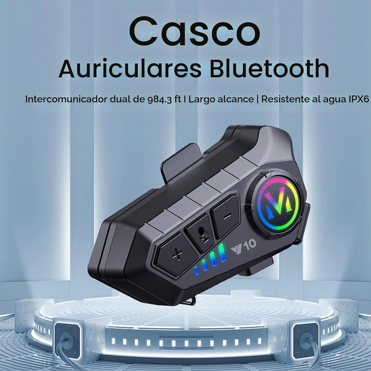 BTQILEYOO Y10-2X Auriculares Bluetooth para Casco de Motocicleta, I...
