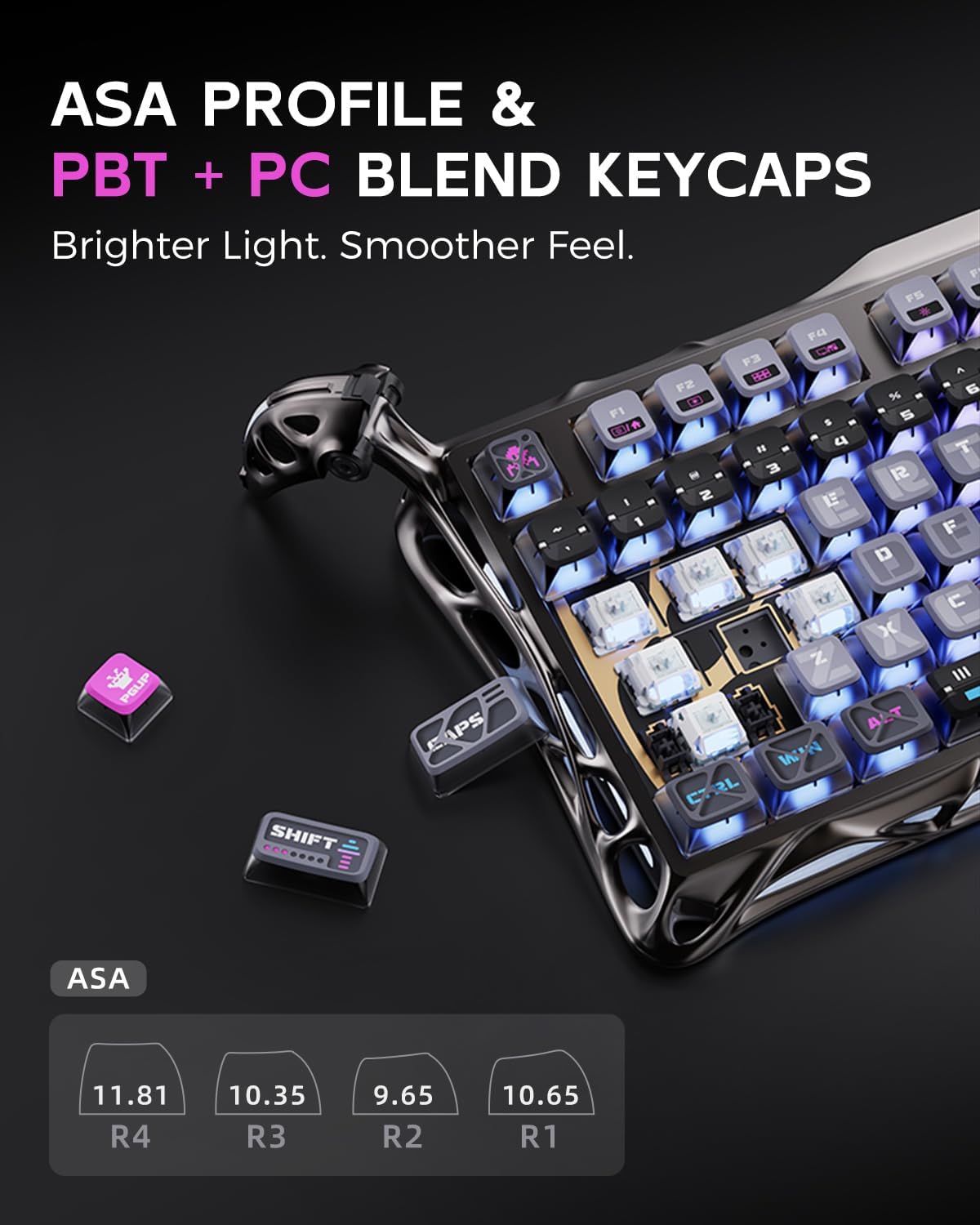 Teclado mecánico inalámbrico para juegos GravaStar Mercury K1 Pro,...