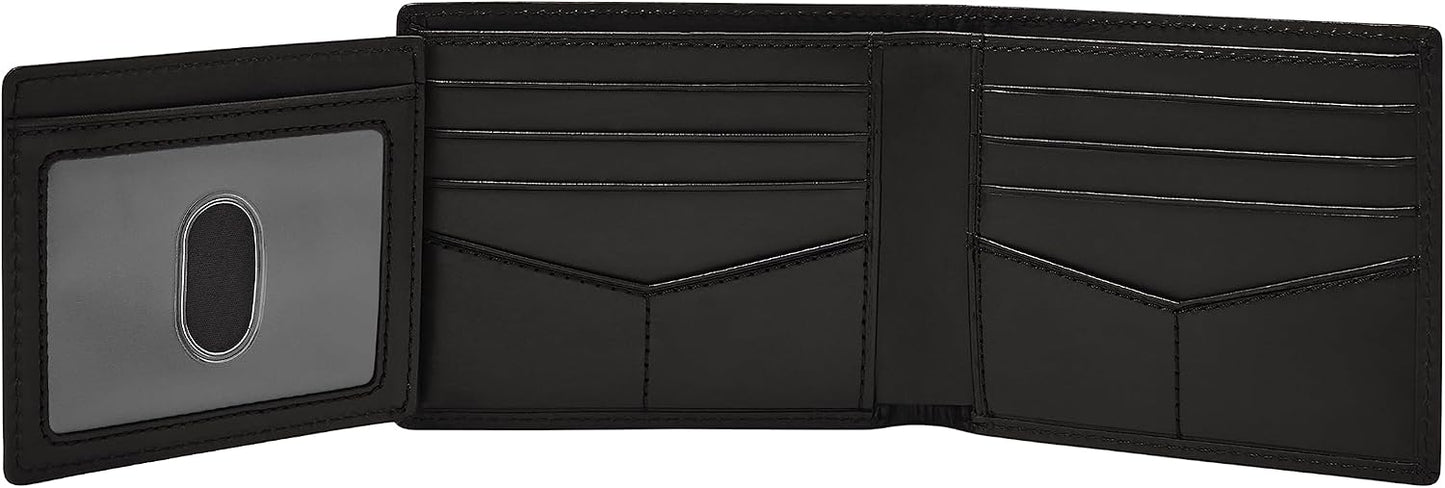 Fossil Derrick - Cartera de piel con bloqueo RFID, plegable con ide...