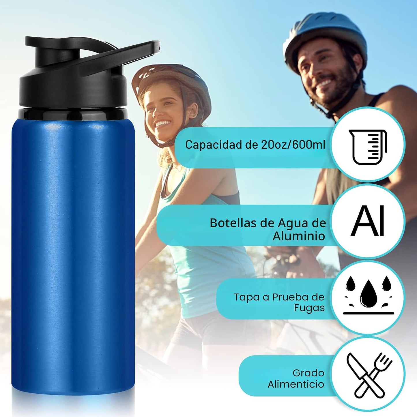 LYDTICK Paquete de 10 botellas de agua a granel, botella de agua de...