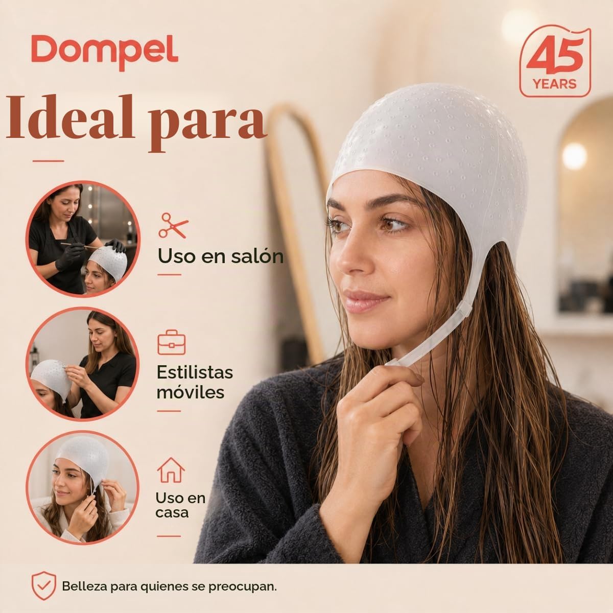 Gorro de silicona para resaltar el cabello Dompel | Gorro de silico...