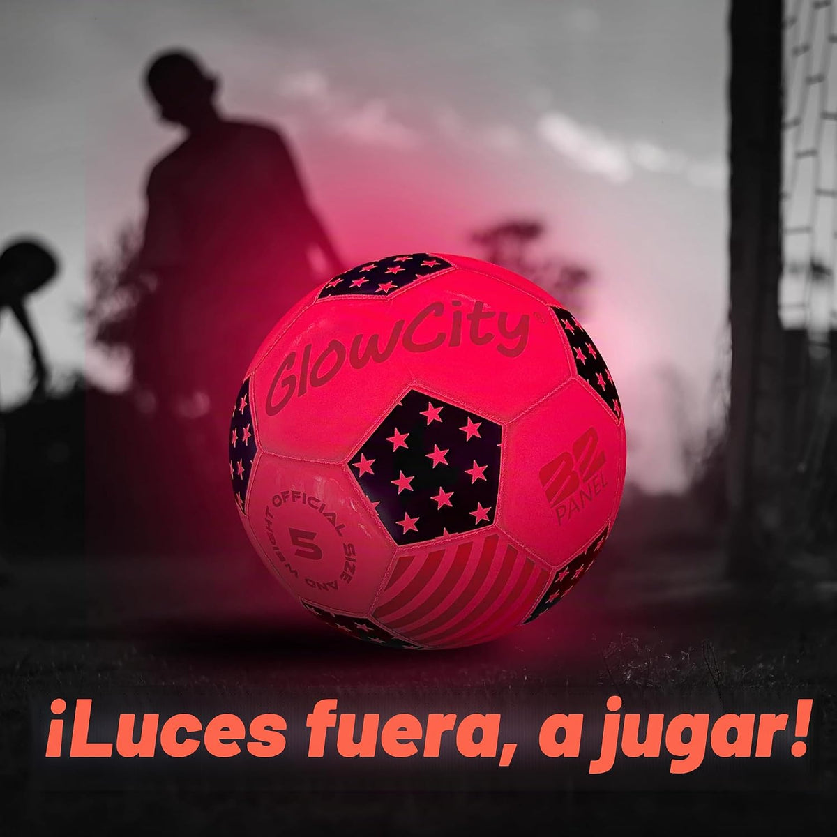 GlowCity Balón de fútbol que brilla en la oscuridad - Tamaños 3, 4,...