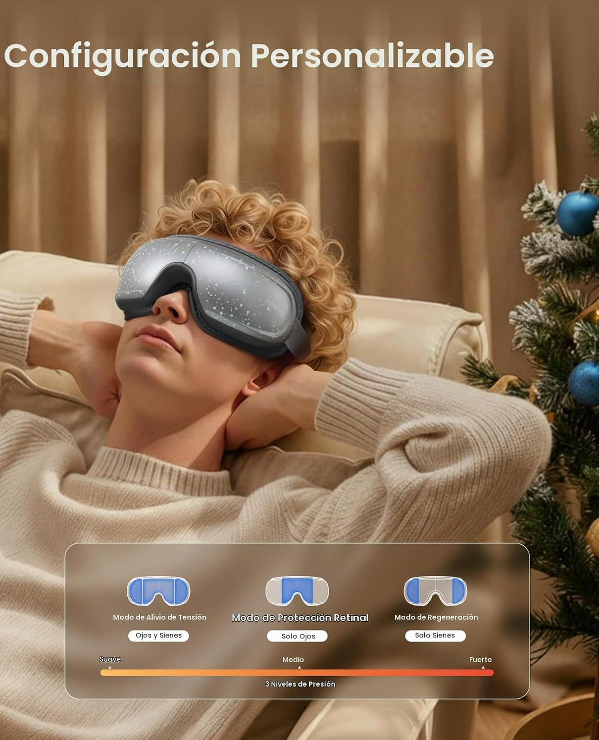RENPHO Masajeador de ojos de edición limitada de Navidad con calor...