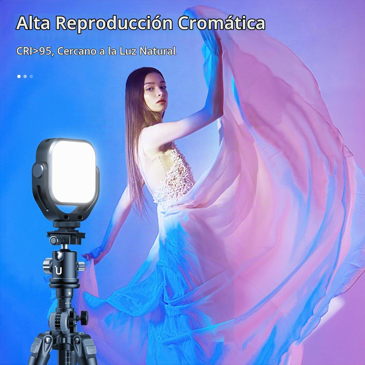 ULANZI VL66 RGB ajustable recargable 2500-6500K - Mini luz portátil...