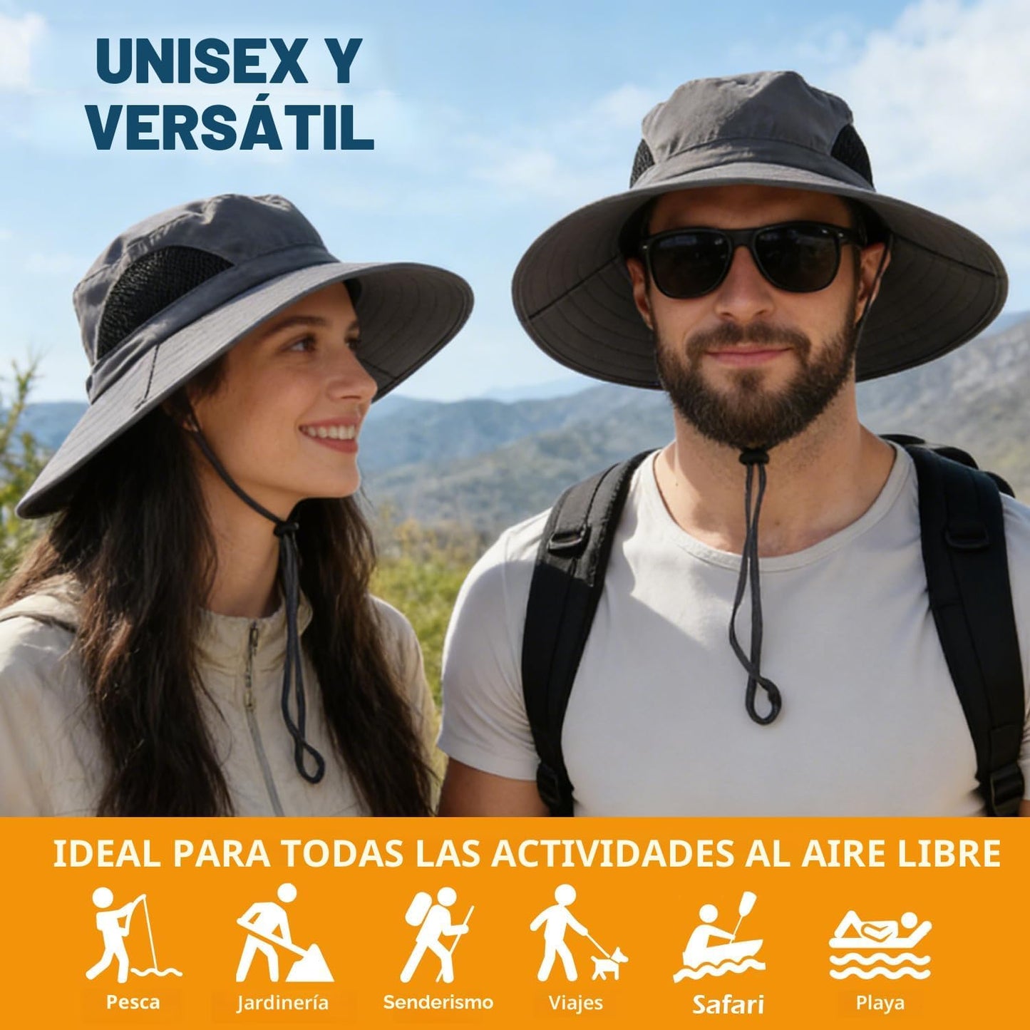 EINSKEY Sombrero de ala ancha, protección UV UPF 50+, impermeable,...