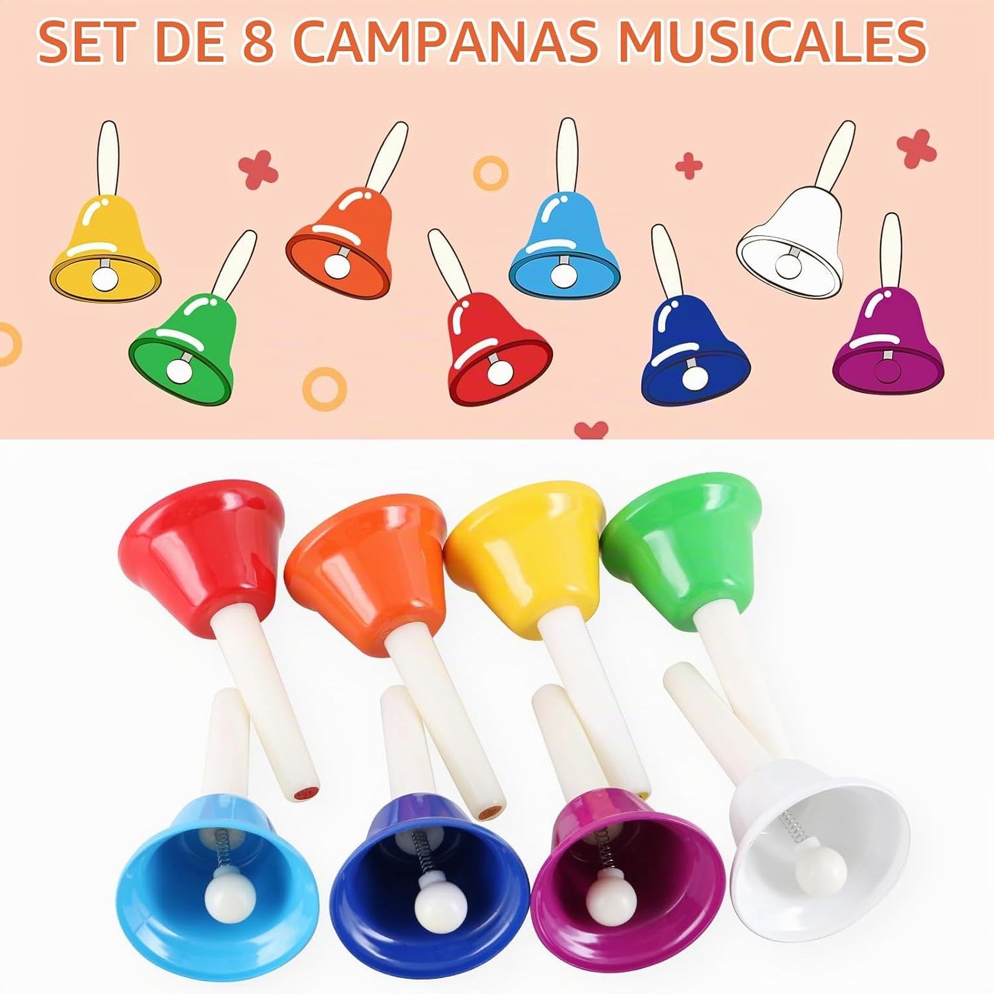 EASTROCK - Juego de campanas de mano de 8 notas para adultos | Camp...