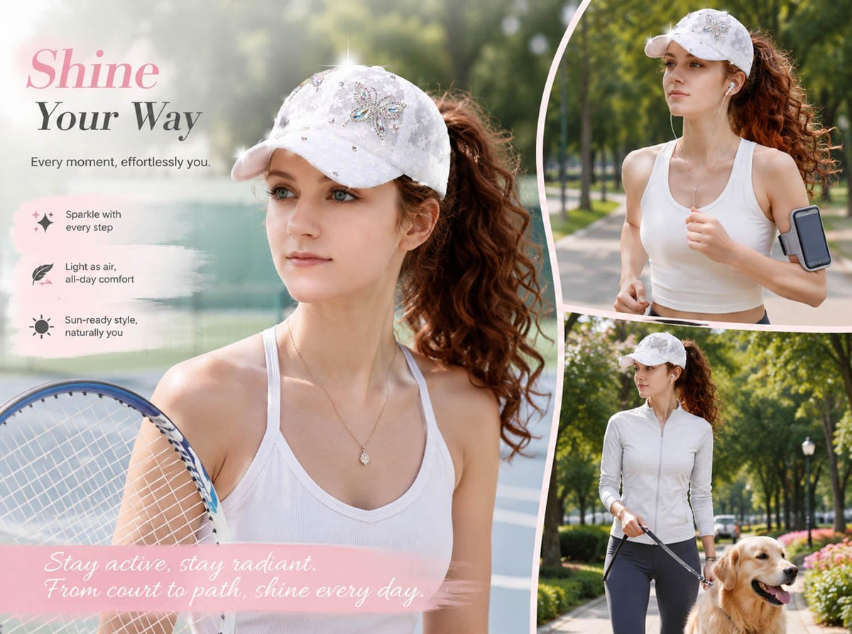 Bling Bling - Gorra de béisbol con diseño de mariposa para mujer, d...