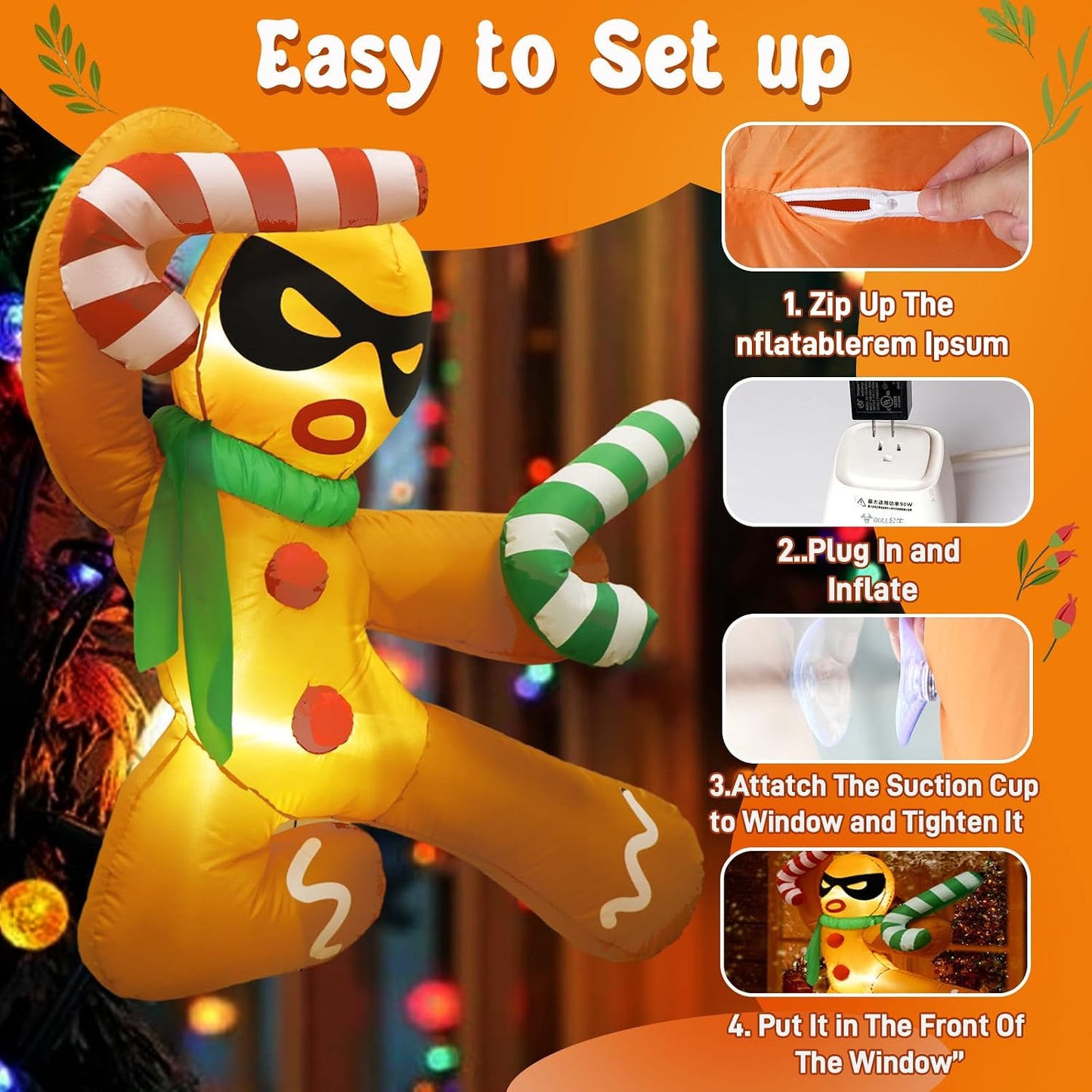 OurWarm Inflables de Navidad de 3.5 pies para decoraciones al aire...