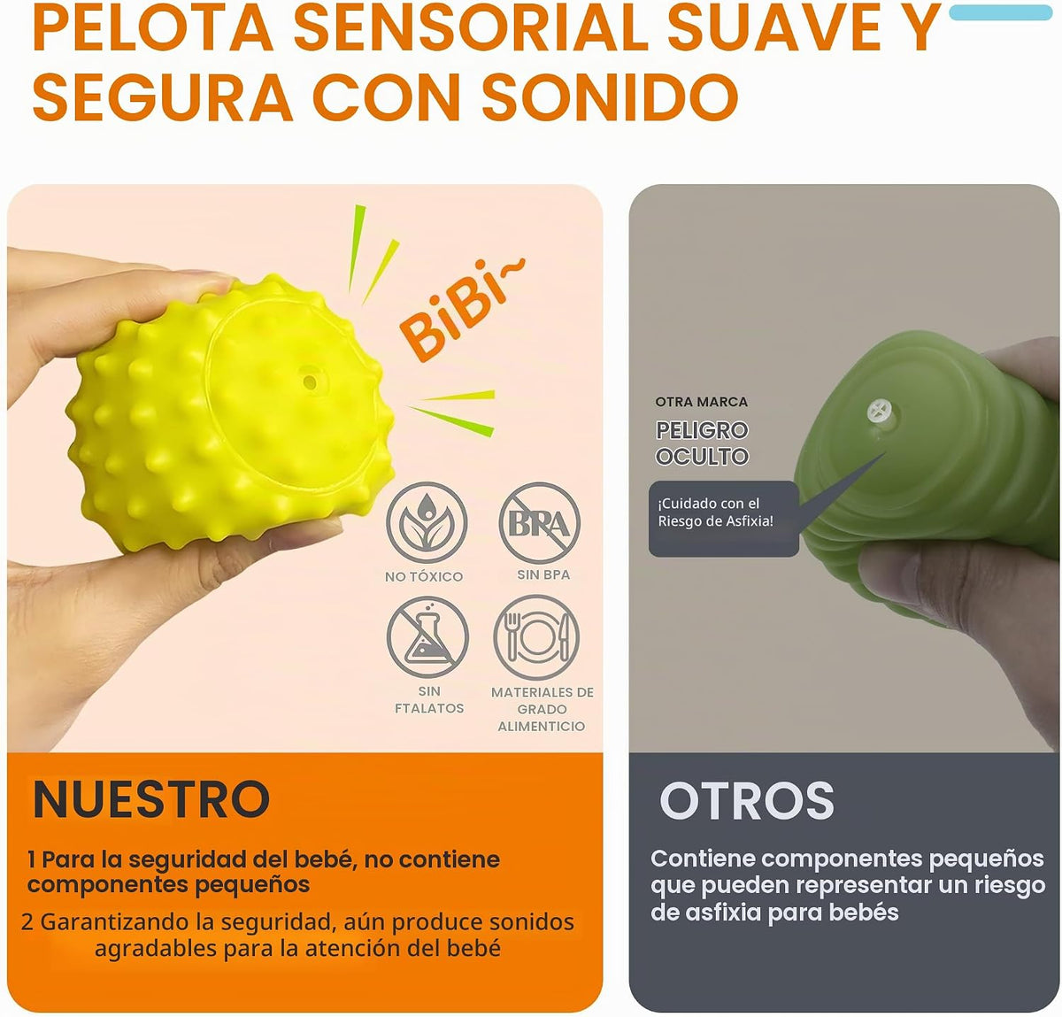 Pelotas sensoriales para niños pequeños de 1 a 3 años, juguetes sen...