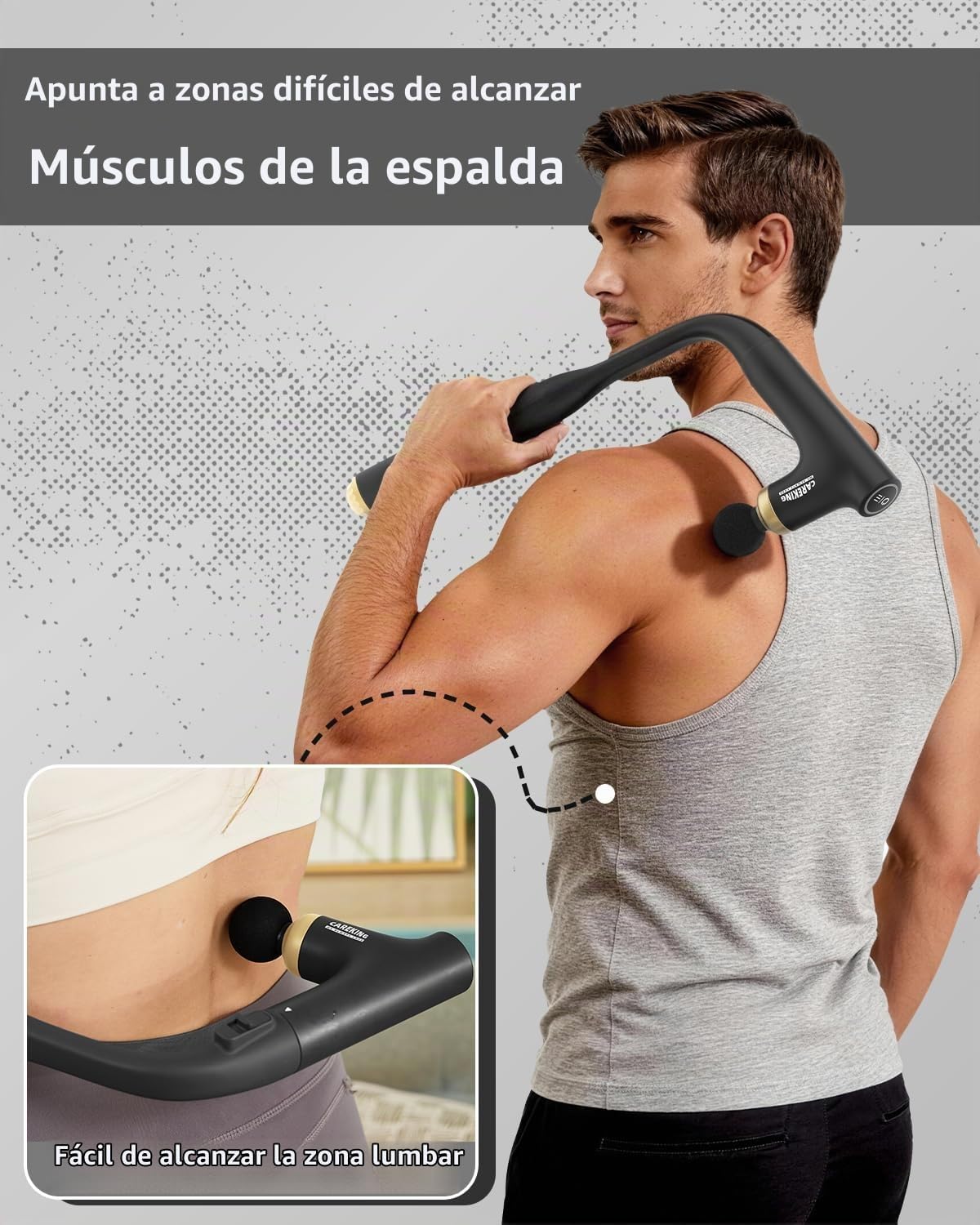 CAREKING WE ALWAYS CARE Pistola de masaje muscular 3 en 1 con mango...
