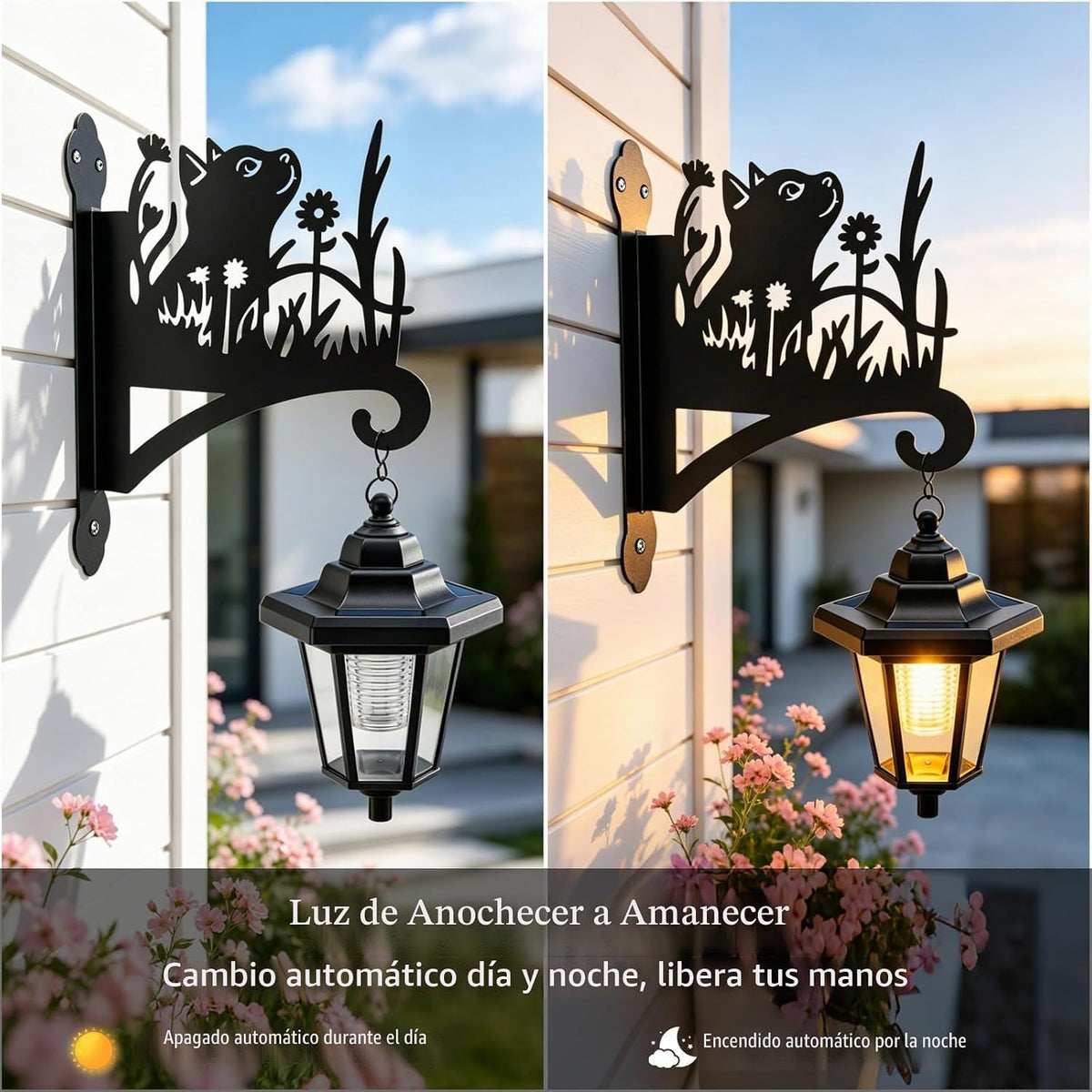 VOOKRY Faroles solares de pared para exteriores, impermeables, paqu...