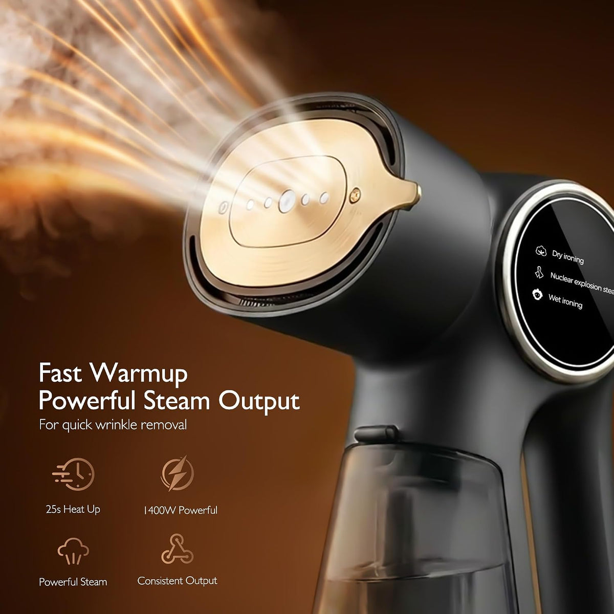 Vaporizador para ropa, vaporizador de mano soporta colgar y plancha...