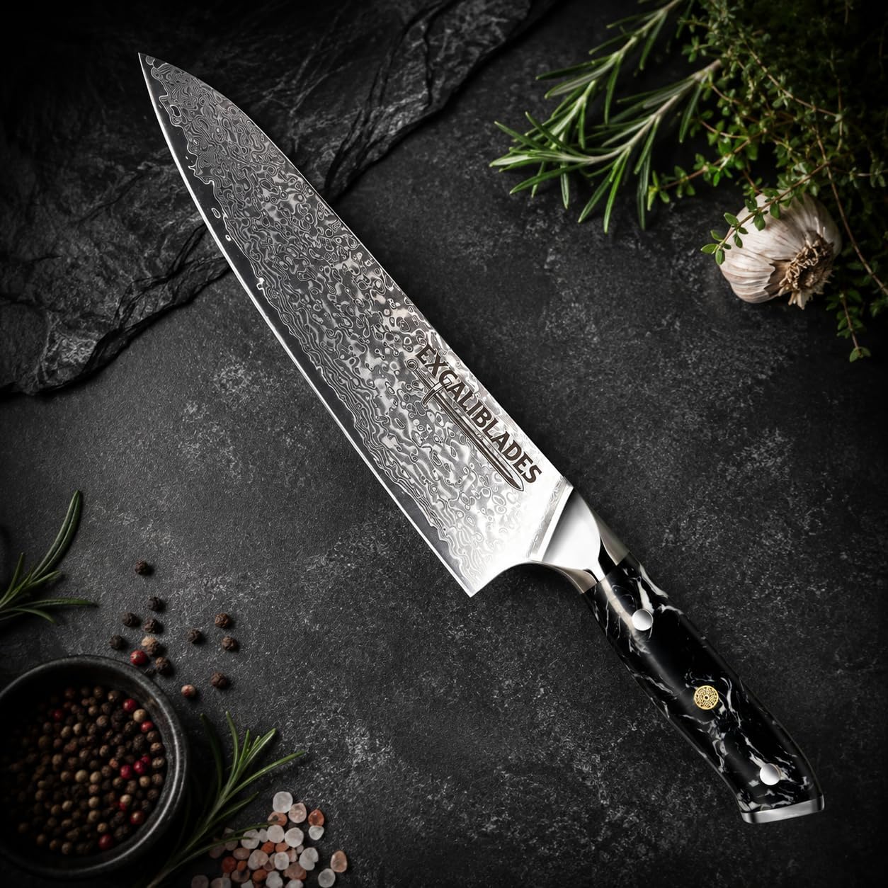 EXCALIBLADES Cuchillo de chef de 8 pulgadas \u2013 Cuchillo de coci...