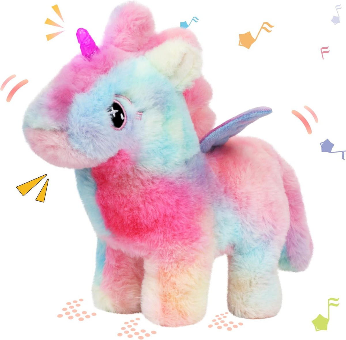 Hopearl Unicornio caminante con cuerno brillante, juguete electróni...