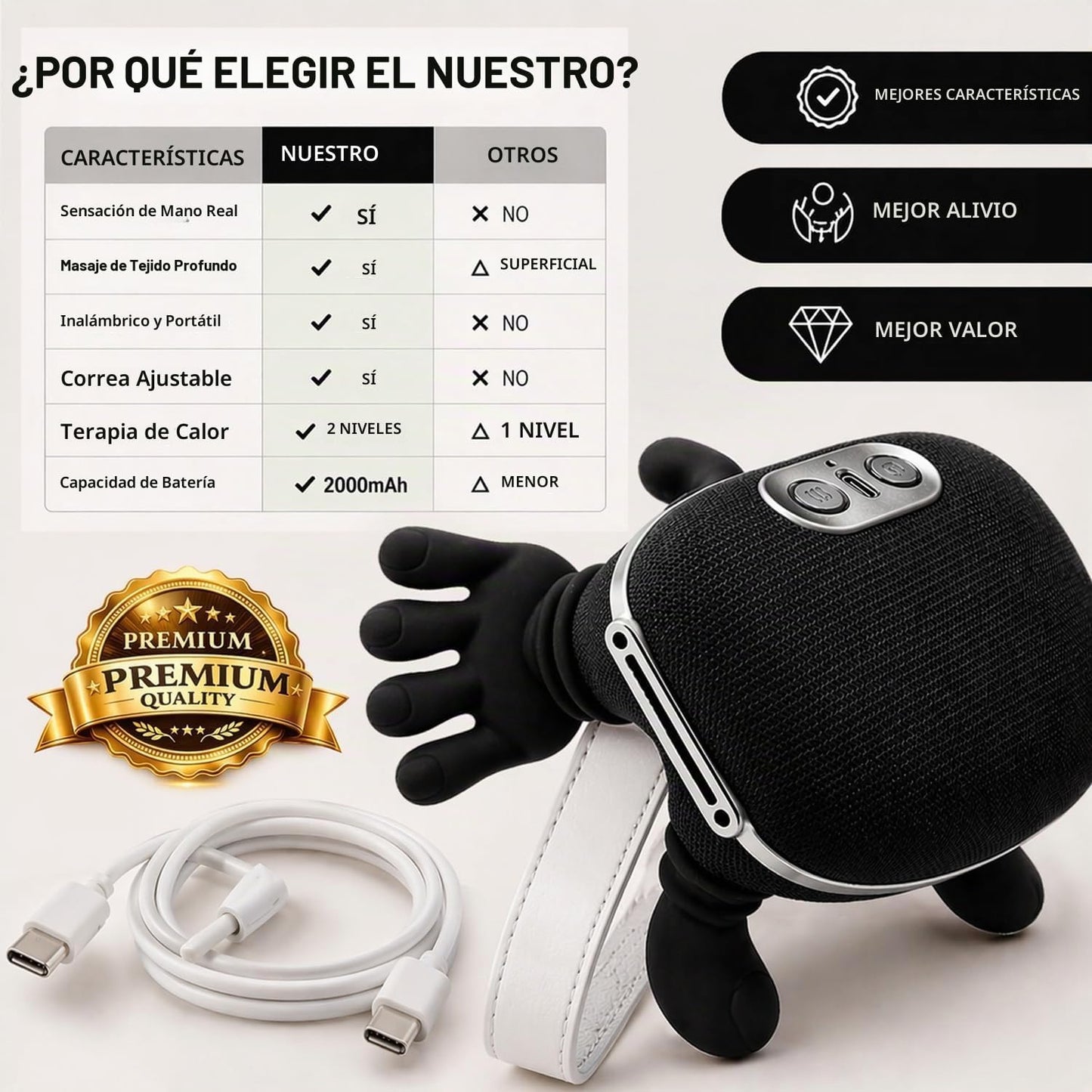 BeFit24 Masajeador de cuello de tejido profundo con calor, 4D mejor...