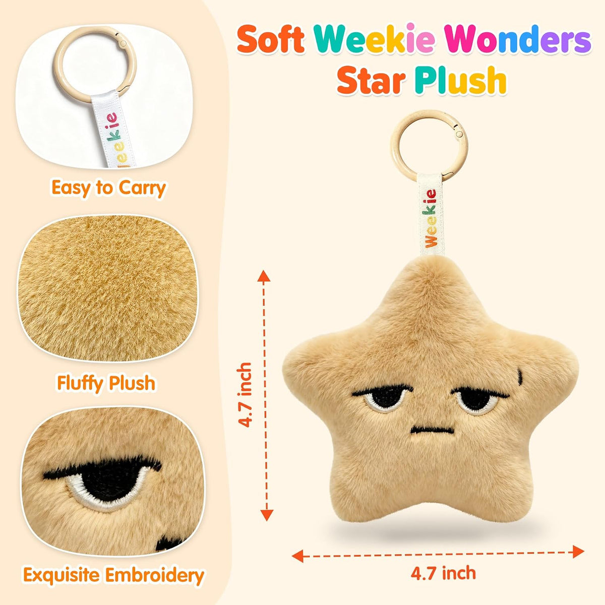 Ausener Weekie Wonders - Peluche de estrella emocional con dije de...