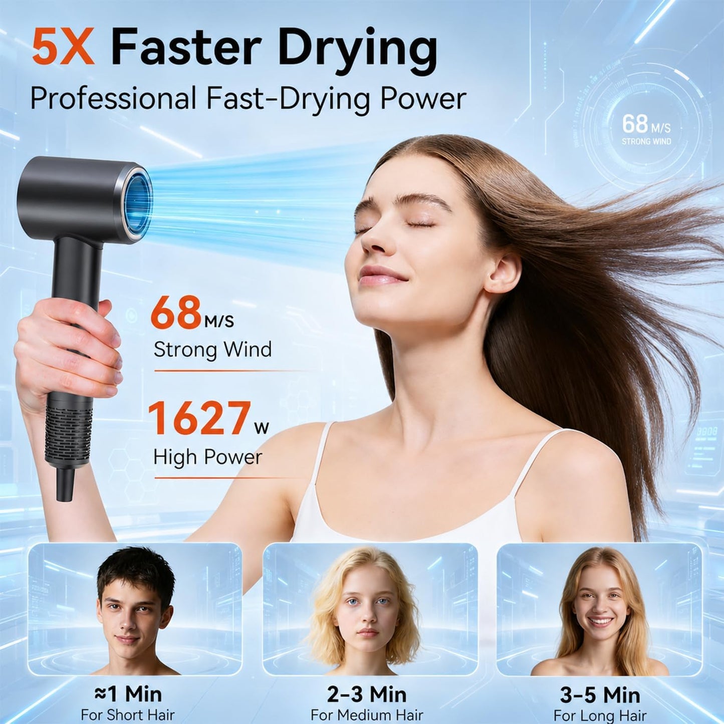 Secador de pelo 180000RPM Profesional Salon Secador de alta velocid...