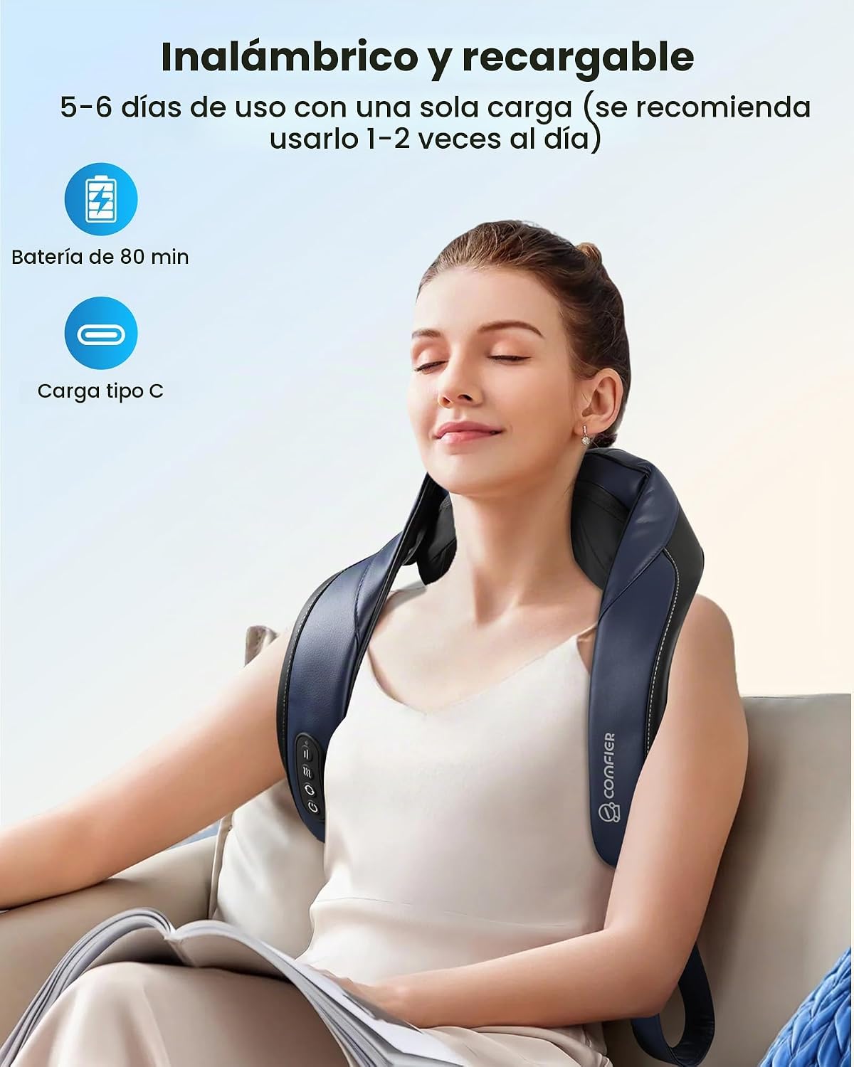 COMFIER 2026 Masajeador inalámbrico 4D para cuello y hombros, HSA e...