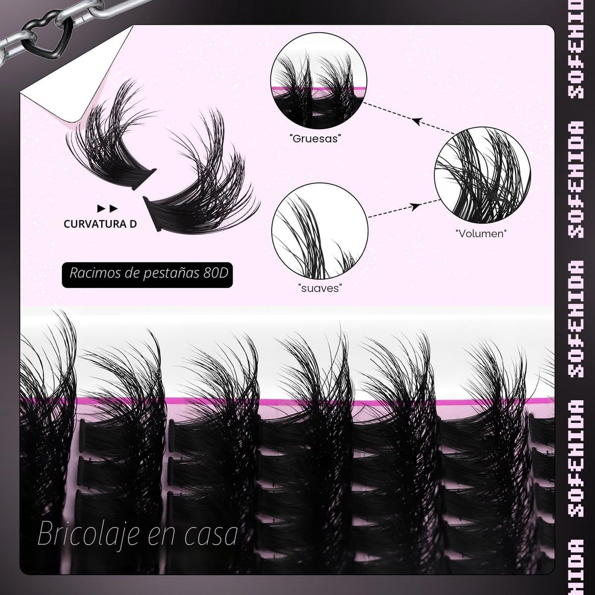 SOFENIDA Kit de racimos de pestañas 80D, kit de extensiones de pest...