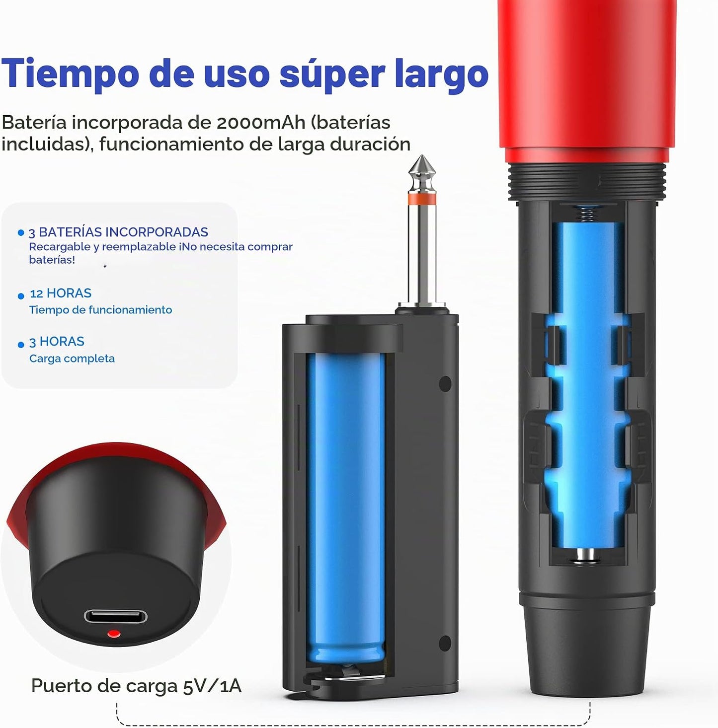 HWWR - Micrófonos inalámbricos, micrófonos profesionales duales par...