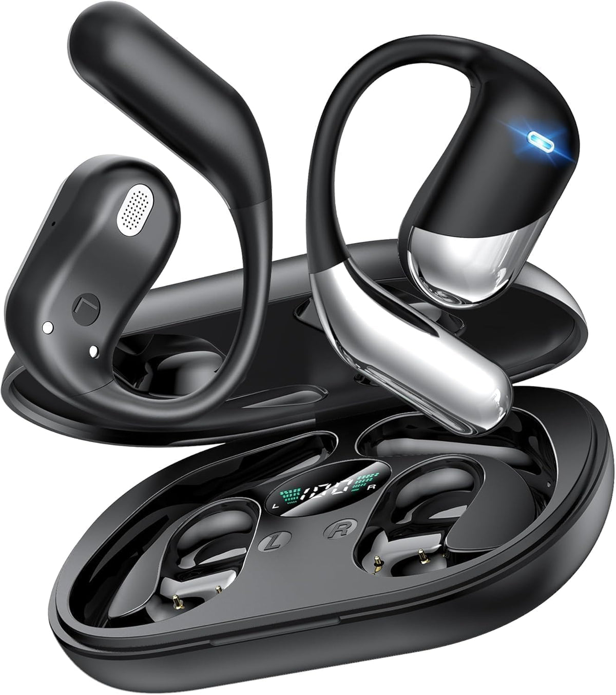 Auriculares ultra abiertos, auriculares Bluetooth de conducción óse...