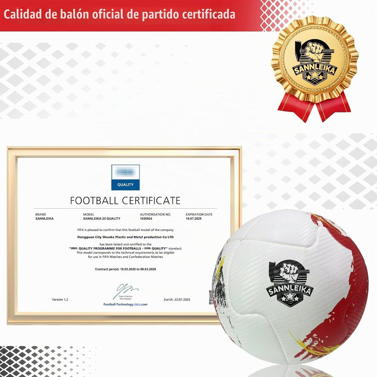 SANNLEIKA Storm Series - Pelota de fútbol profesional para principi...