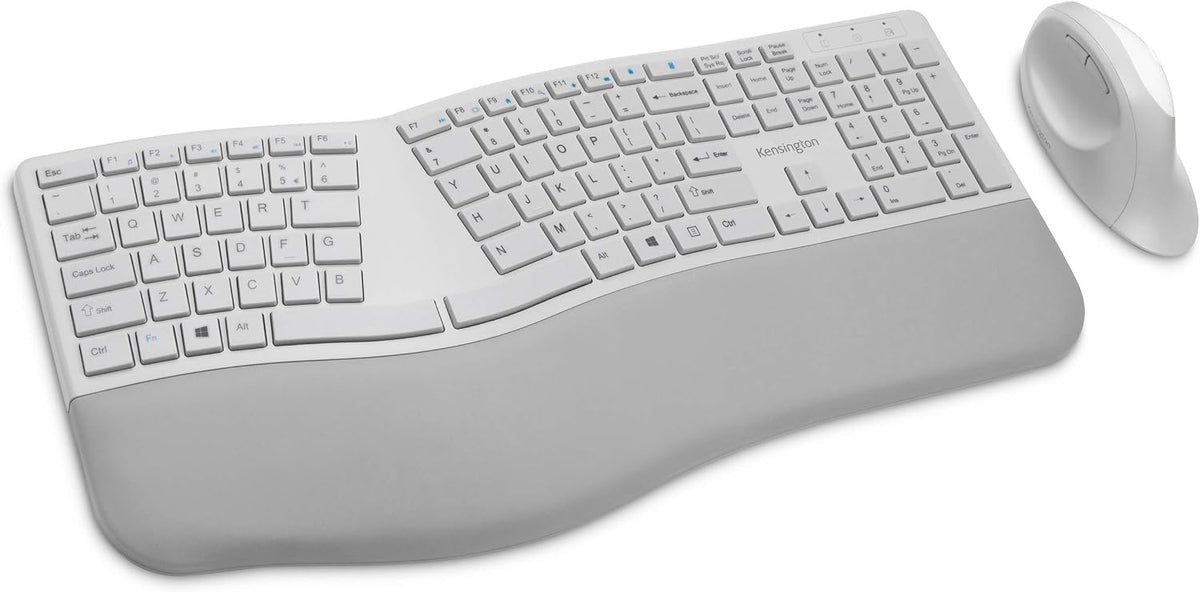 Kensington Pro Fit Teclado y ratón inalámbricos ergonómicos - Gris...