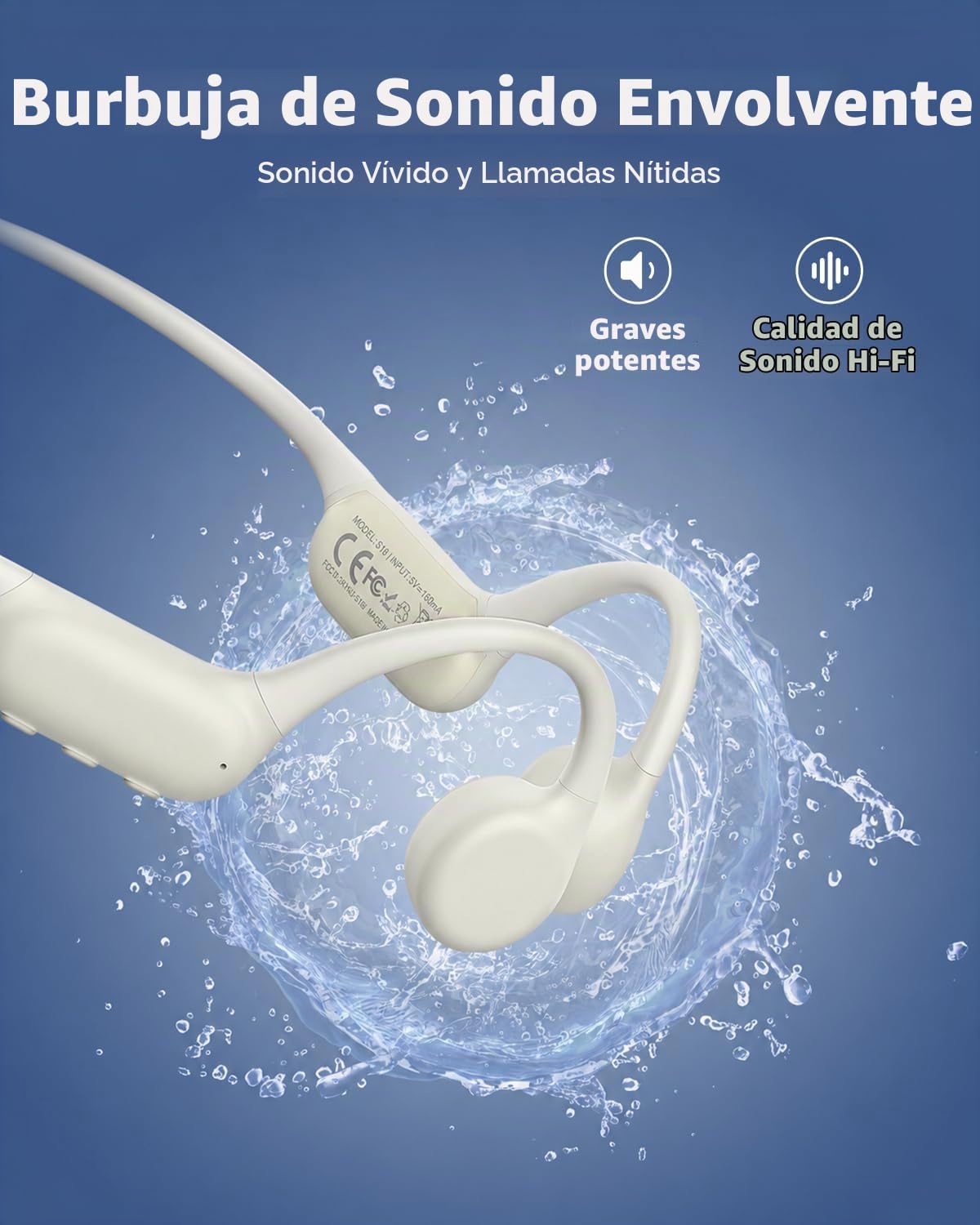 Auriculares de conducción ósea, auriculares de natación impermeable...