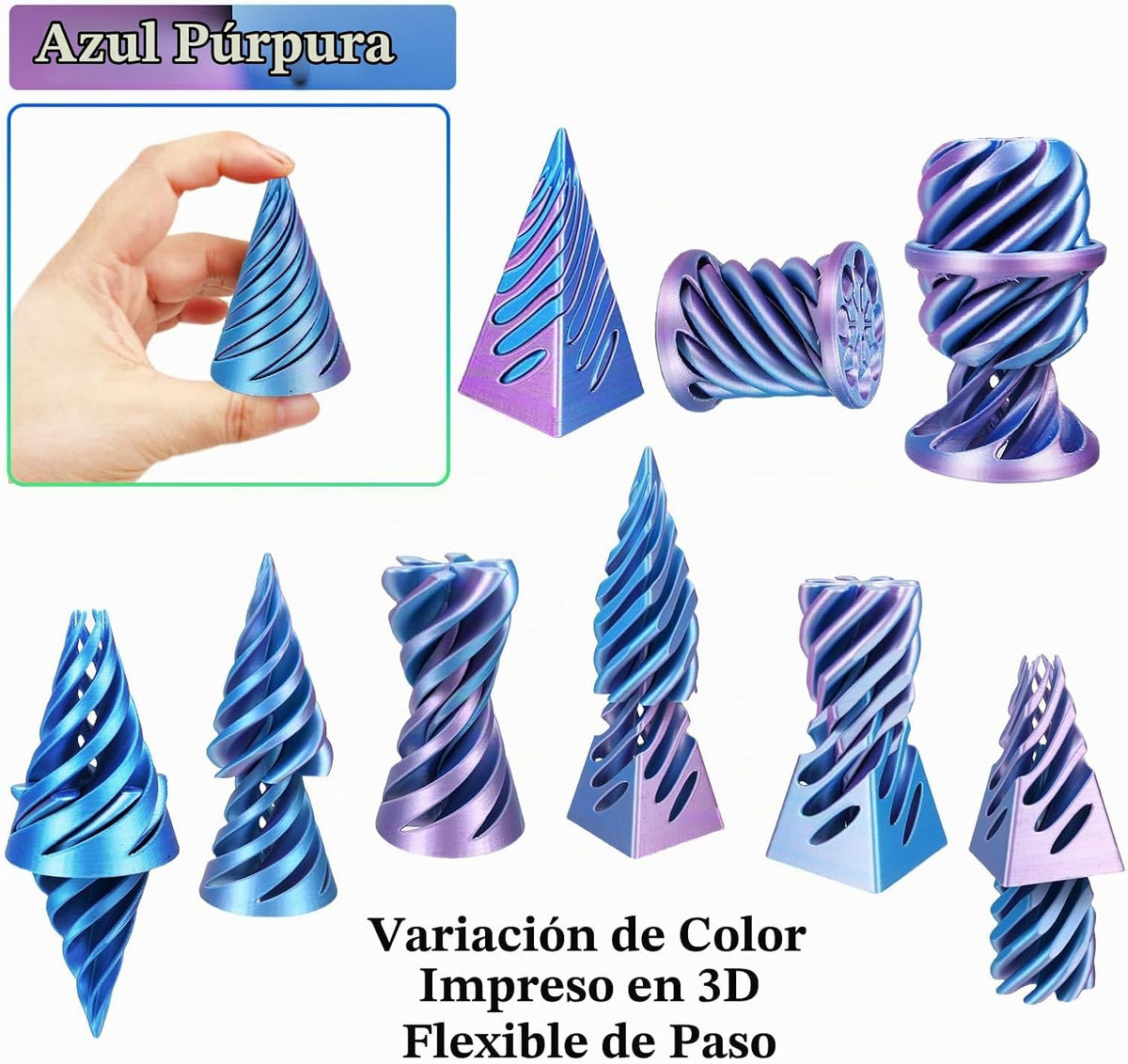 3 piezas de escultura de pirámide imposible impresa en 3D, juguete...