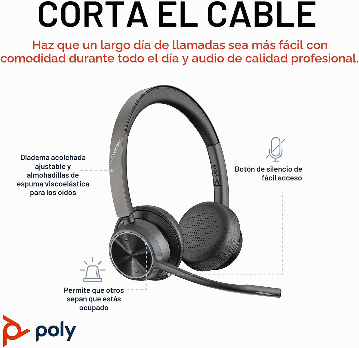 Poly Voyager 4320 UC Auriculares inalámbricos (Plantronics) - Auric...