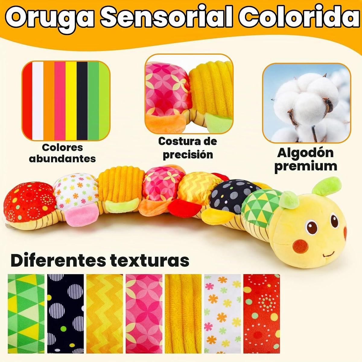 Topsochir Juguetes de oruga para bebés de 0 a 3 a 6 meses, animal d...