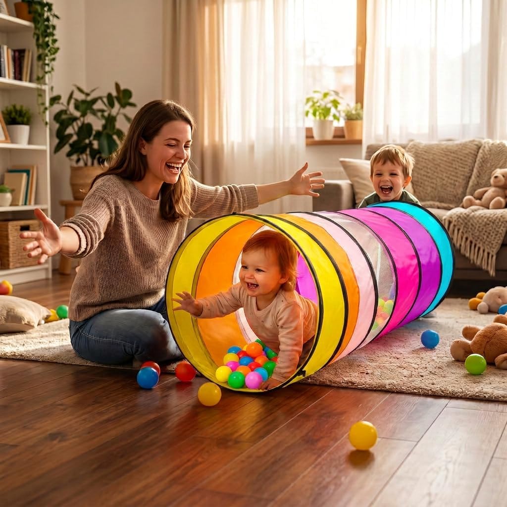 NUBUNI Tienda de campaña de túnel de juego para niños pequeños, col...