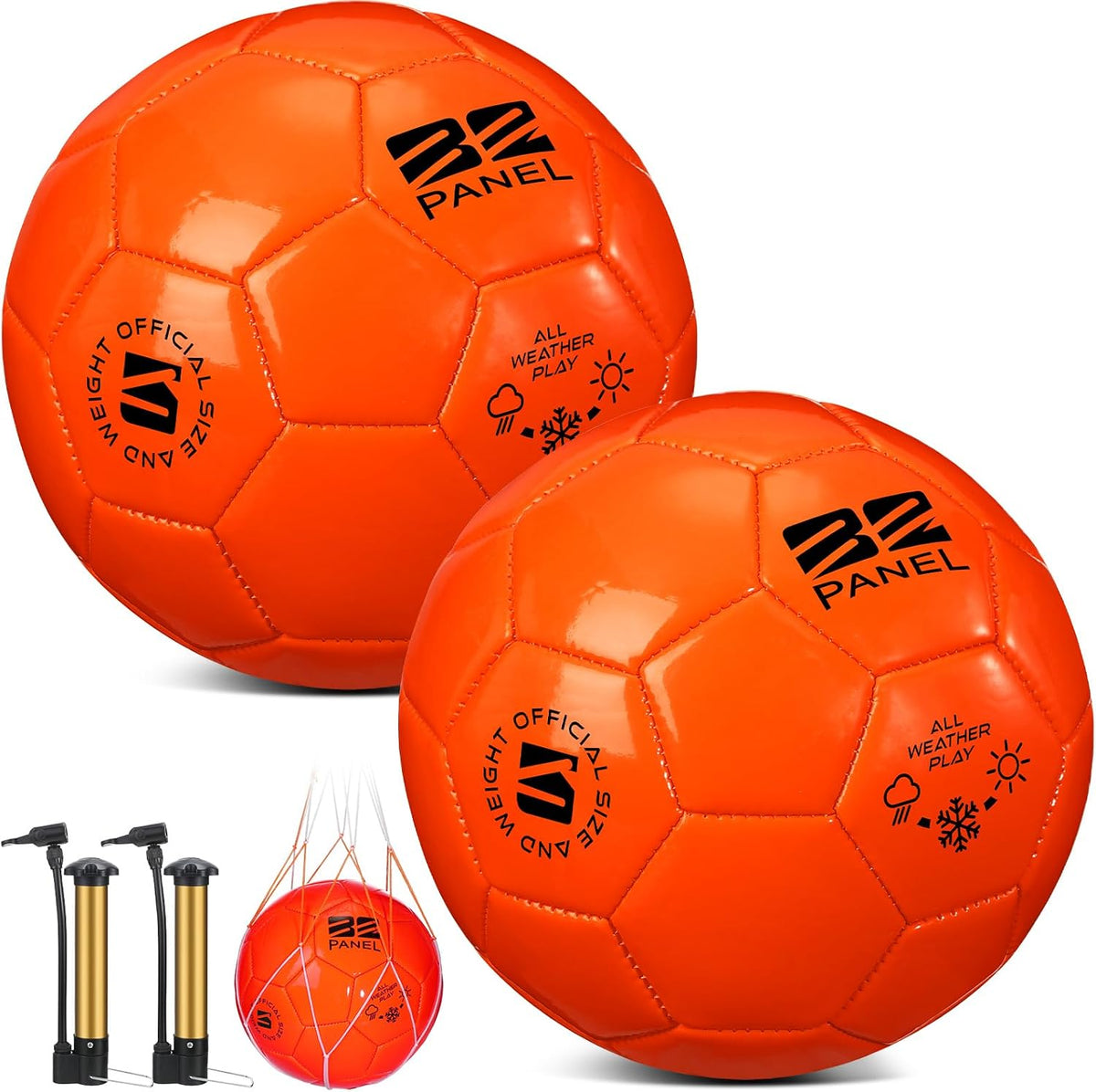 Shappy 2 pelotas de fútbol a granel con bolsa de malla de bomba | T...
