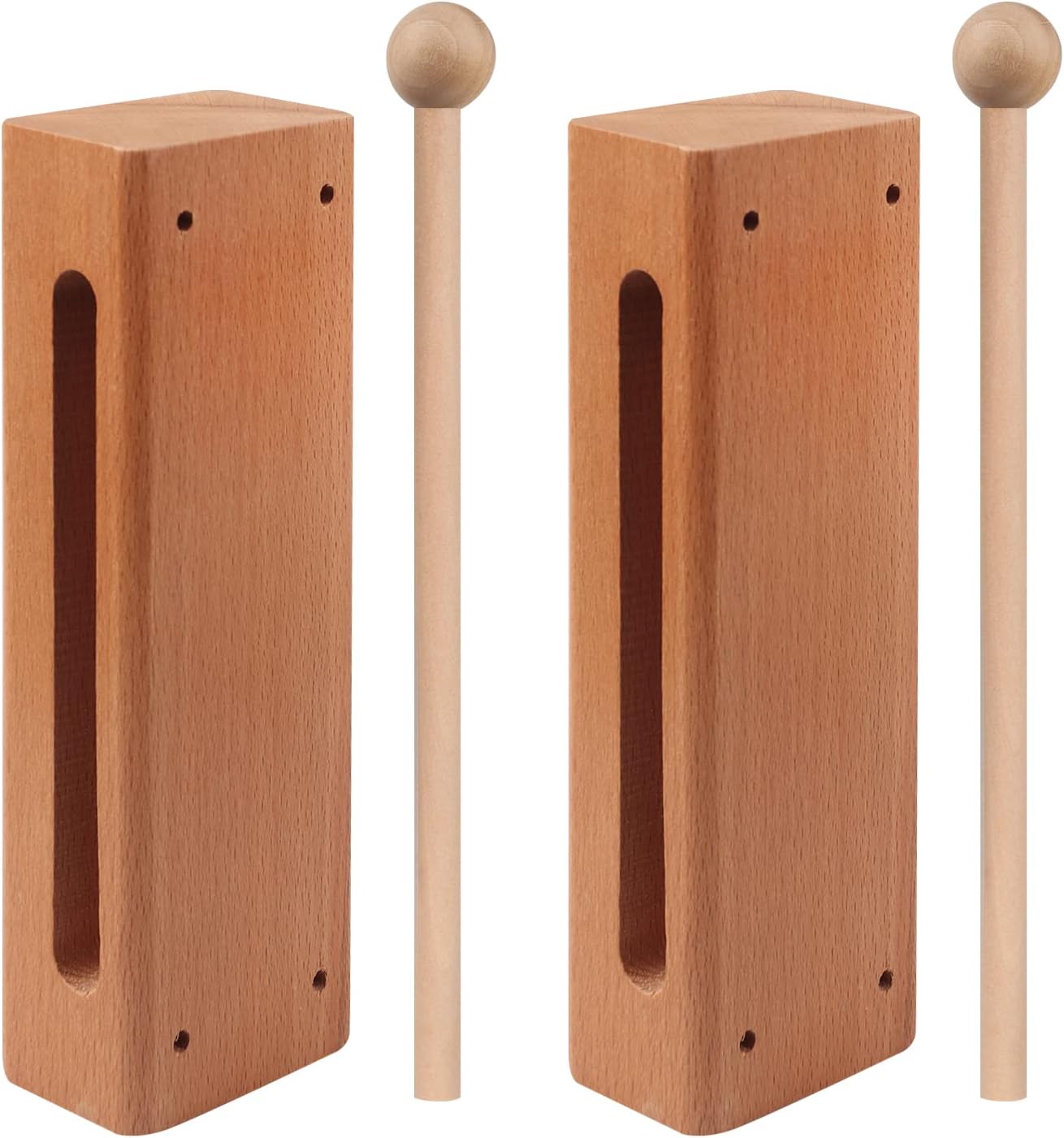 Bloque de ritmo de madera maciza, juego de 2, bloque de ritmo de ma...