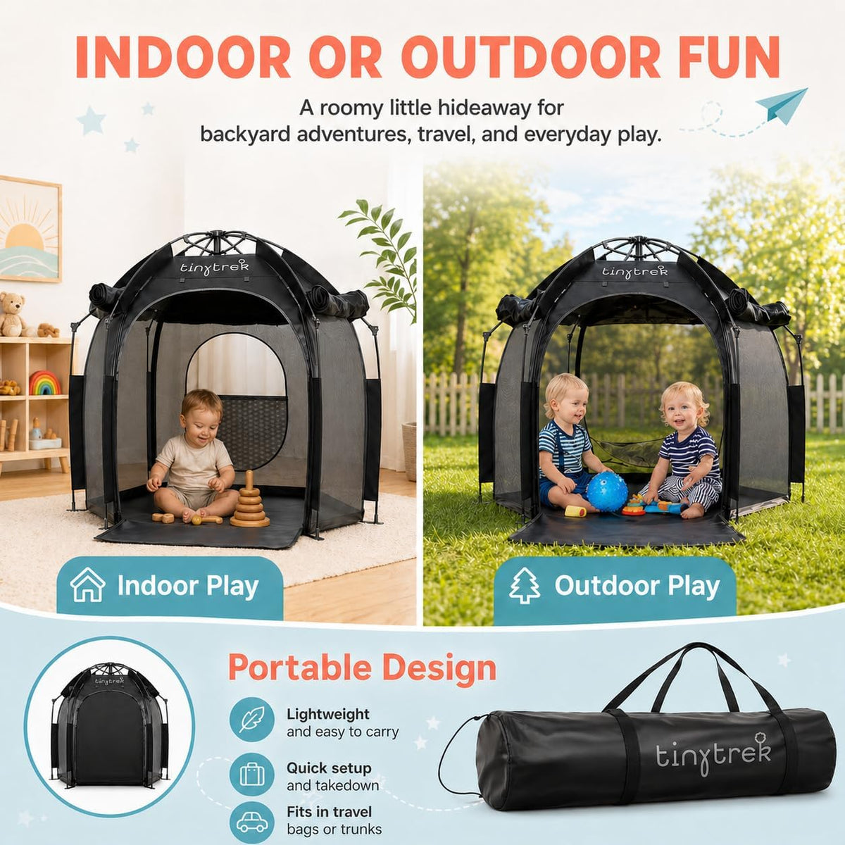 TinyTrek - Tienda de campaña para niños para diversión en interiore...