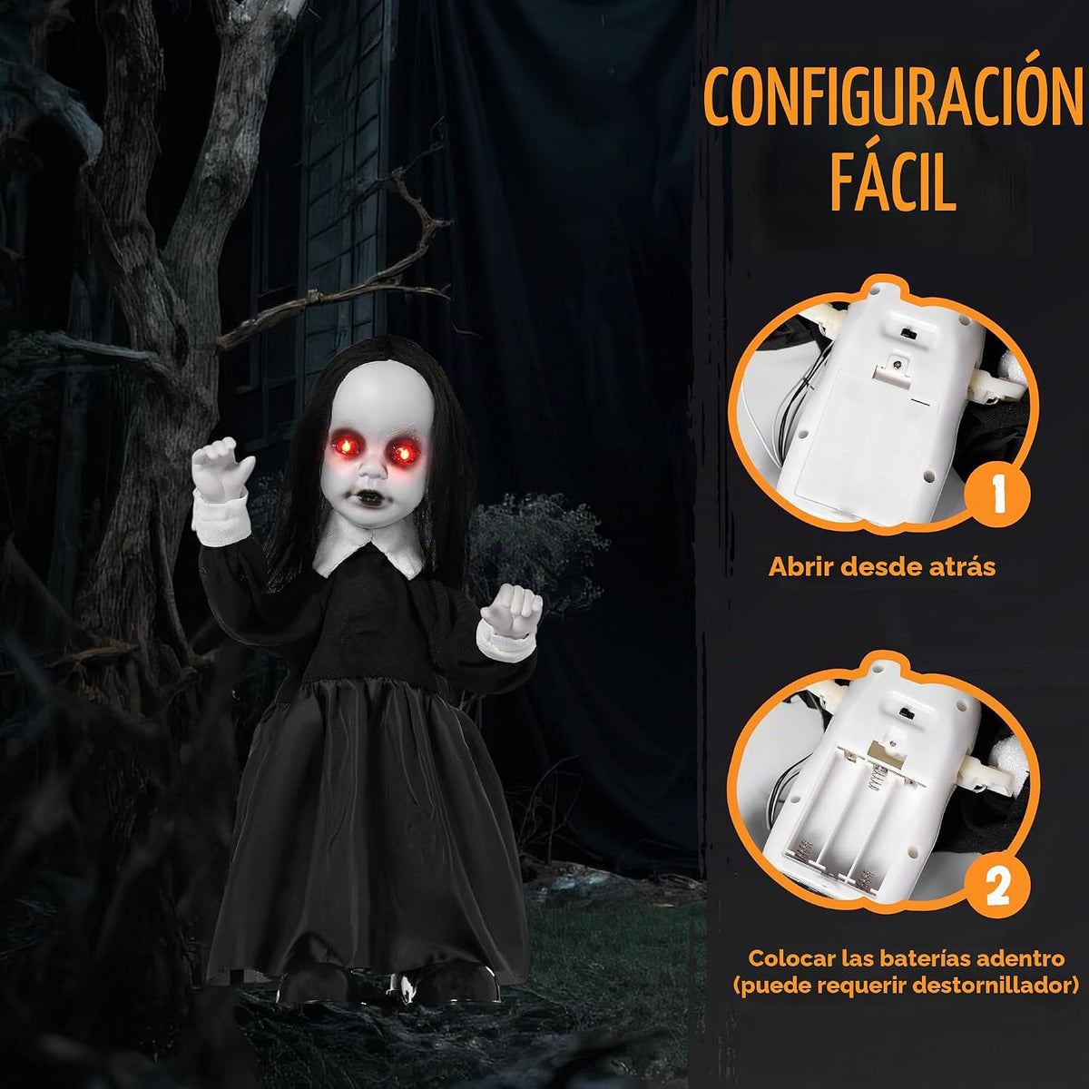 JOYIN Decoraciones de Halloween aterradoras para exteriores, 34 pul...