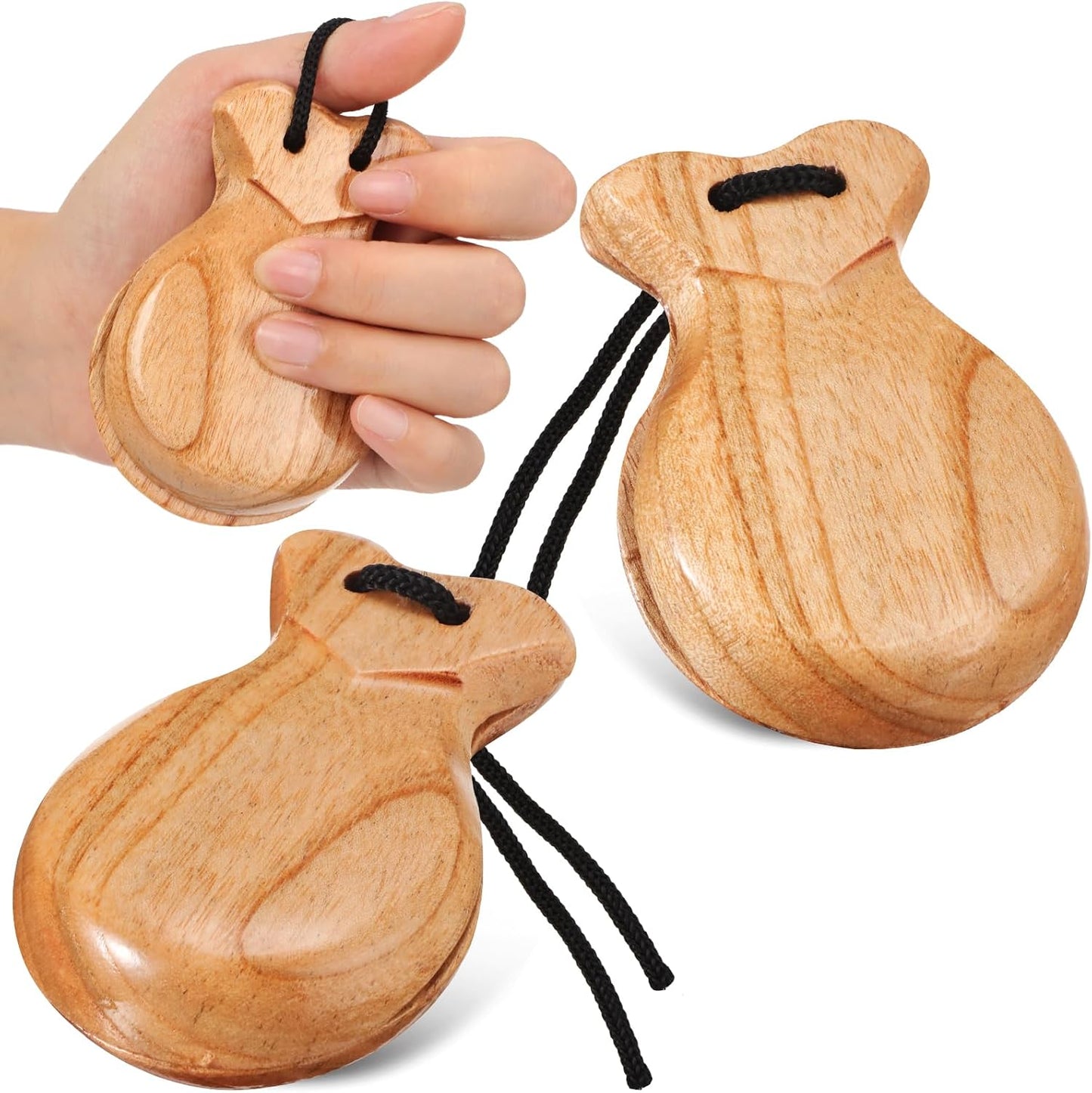 Motionchic Paquete de 2 castañuelas españolas de flamenco con cuerd...
