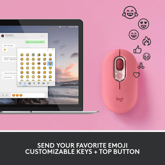 Logitech POP Conjunto de teclado mecánico y mouse inalámbrico, emoj...