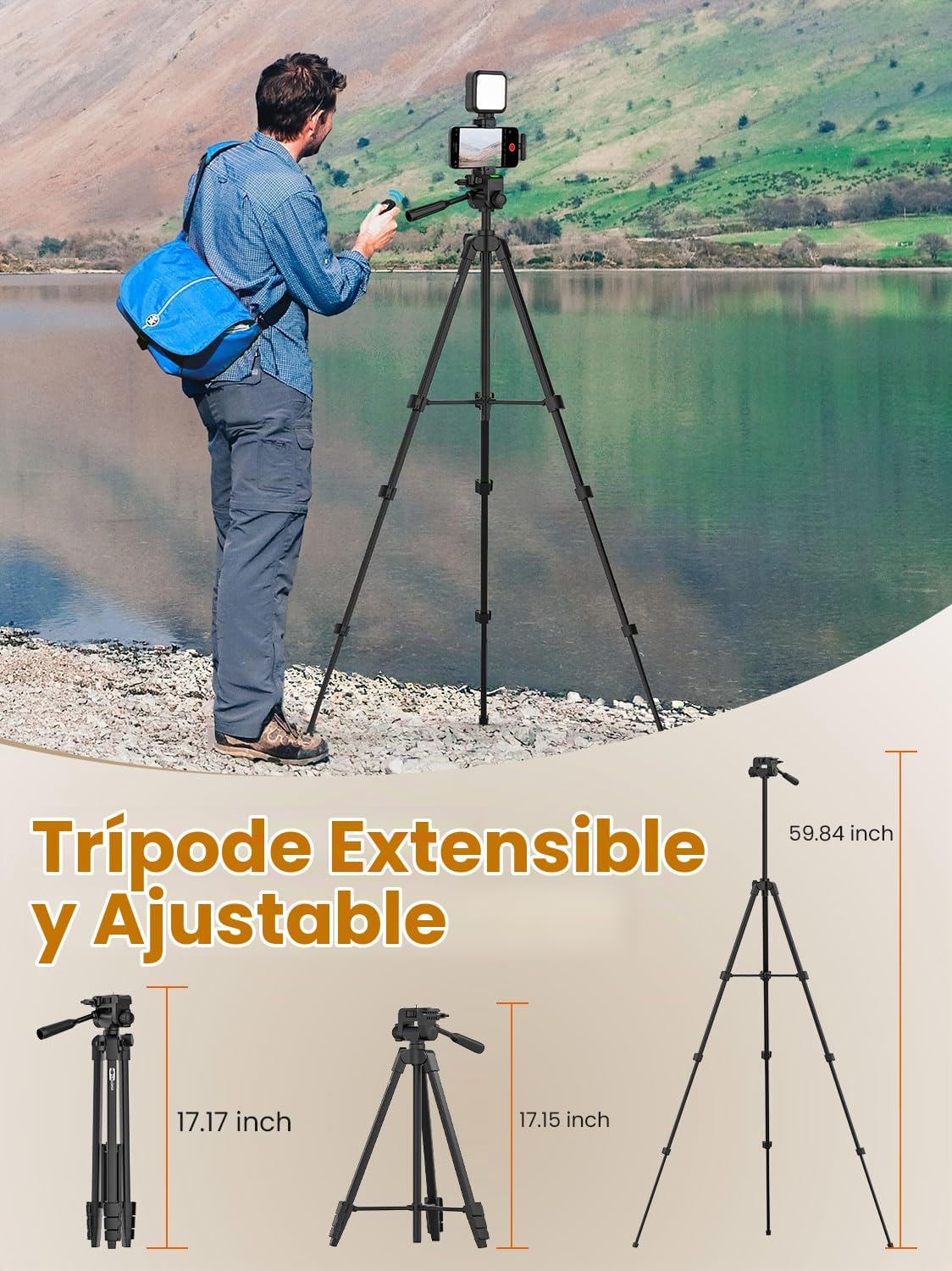 USKEYVISION Kit de vlogging mejorado con micrófono de solapa inalám...