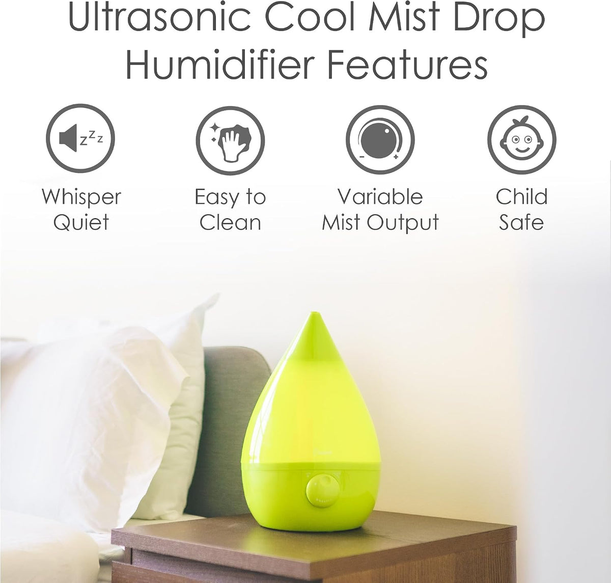 Humidificador Crane Drop ultrasónico de niebla fría, 1 galón en for...